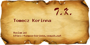 Tomecz Korinna névjegykártya